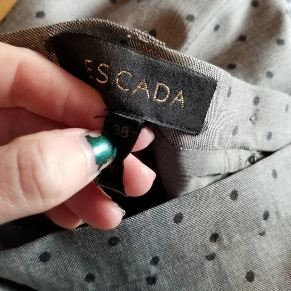 Escada Wool Gray Skirt Blazer Jacket Suit Set